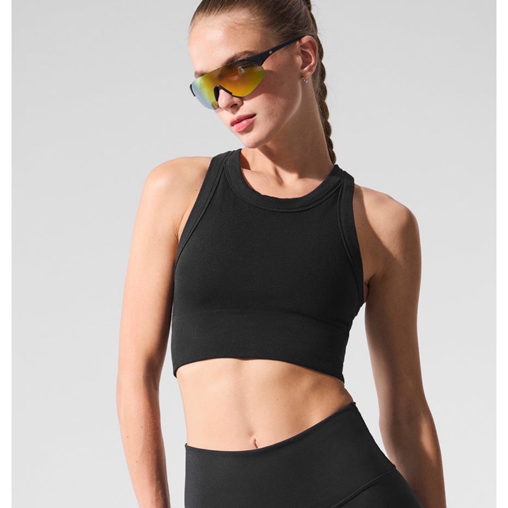 Alo seamless delight high neck bra black